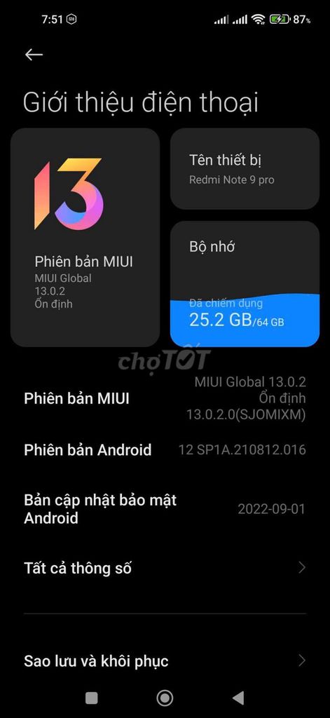 Xiaomi Redmi Note 9 Pro 64GB Xám. Mua bán Điện thoại tại Quận Ninh Kiều Cần Thơ được đăng bởi lượm lúa  hình 1
