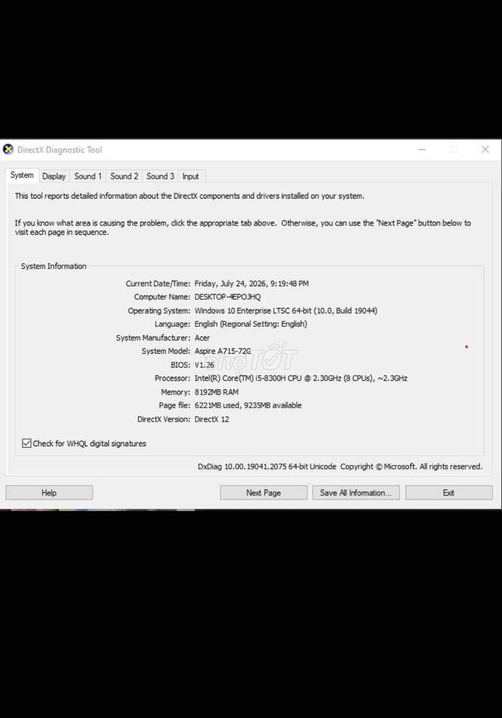 Acer Aspire A715-72G i5-8300H 8GB Đen Like New. Mua bán Laptop tại Quận 3 Tp Hồ Chí Minh được đăng bởi Toan Dang hình 1