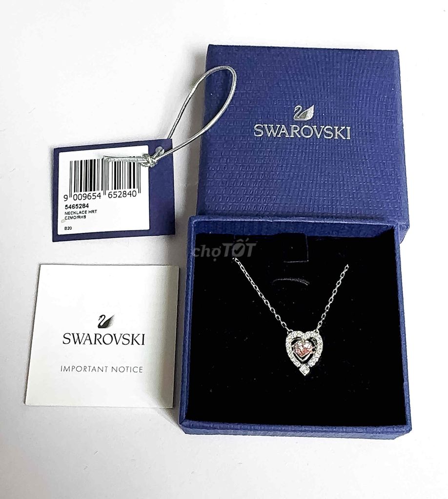 Pass dây chuyền Swarovski Dance Heart full box tag