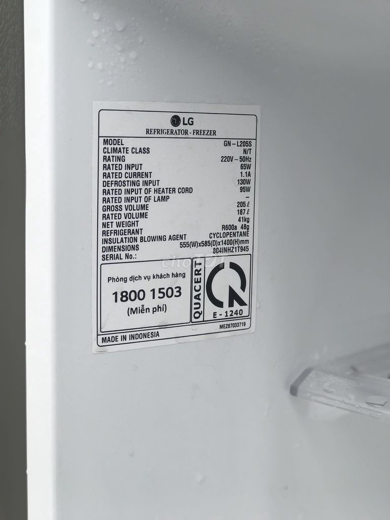 Tủ lạnh LG 205lit inverter giá tốt