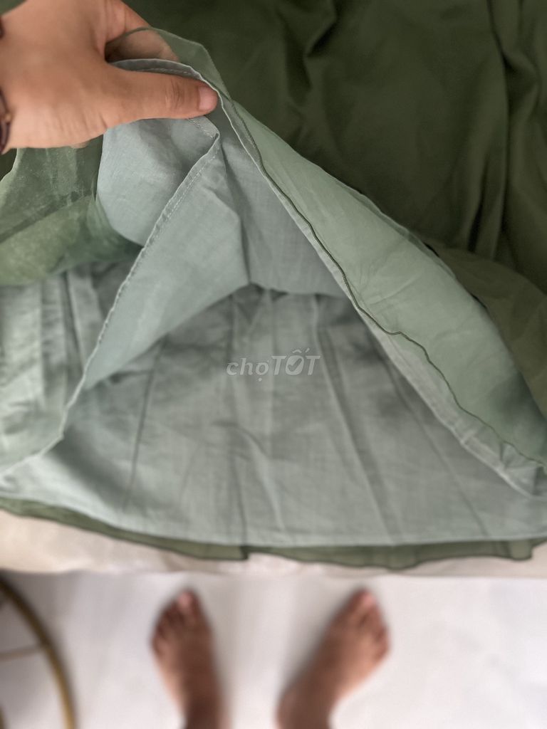 Chân váy vintage nhat xanh rêu 3 lớp. Mua bán Quần áo tại Quận Hải Châu Đà Nẵng được đăng bởi Ha Trang Nguyen Thi hình 1