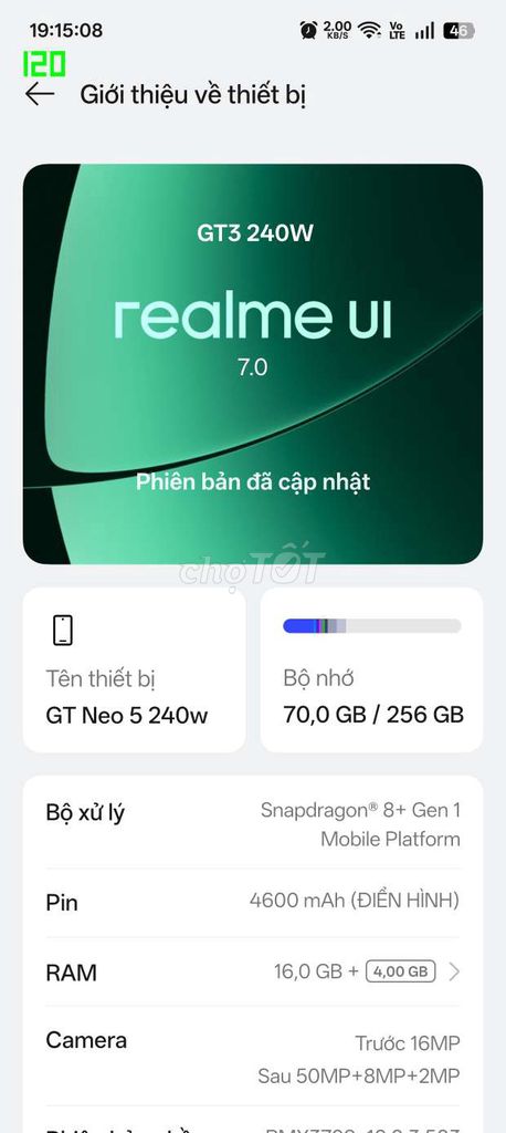 Realme GT Neo 5 240W 16/256 tím. Mua bán Điện thoại tại Huyện Thăng Bình Quảng Nam được đăng bởi Đình Lưu Nguyễn hình 1
