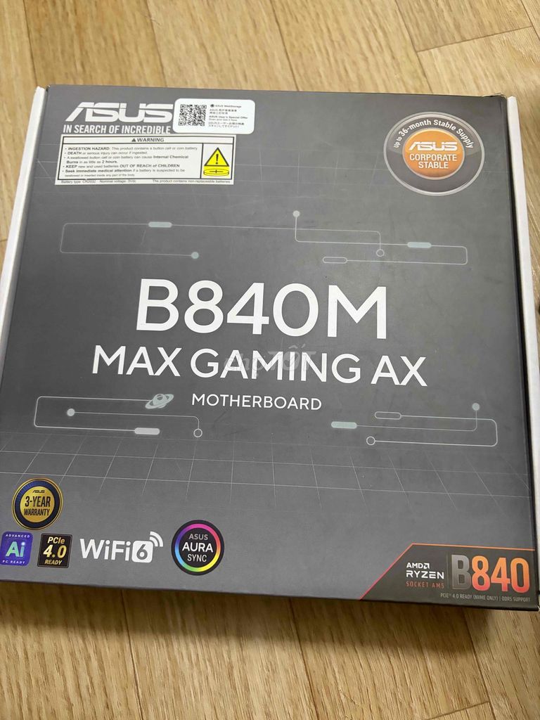Mainboard ASUS B840M MAX GAMING AX Mới 100%. Mua bán Linh kiện (RAM, Card...) tại Quận Thanh Xuân Hà Nội được đăng bởi Thang Nguyen hình 1