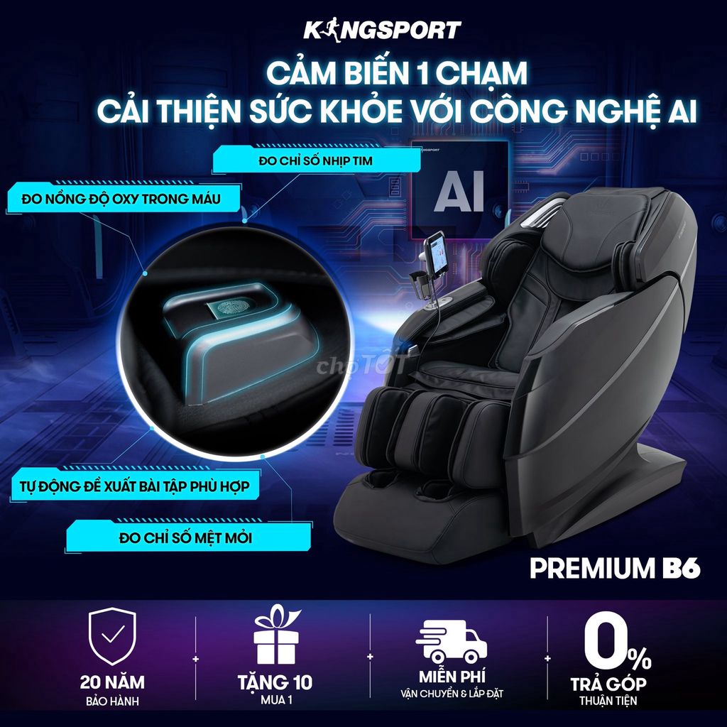 Ghế massage Kingsport Premium B6 Đen. Mua bán Bàn ghế tại Thành phố Nha Trang Khánh Hòa được đăng bởi Trần Thị Quỳnh hình 1