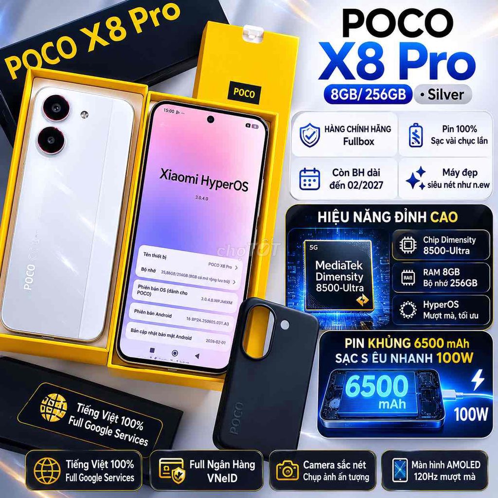 POCO X8 Pro 256GB CHÍNH HÃNG LIKE NEW. Mua bán Điện thoại tại Quận Ninh Kiều Cần Thơ được đăng bởi SUN APPLE STORE hình 1