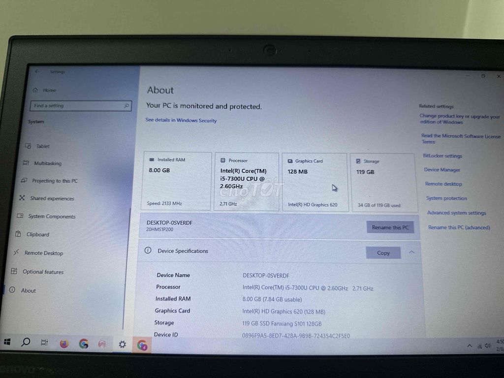 Lenovo X270 i5-7300U 8GB/119GB Đen. Mua bán Laptop tại Quận Bình Thạnh Tp Hồ Chí Minh được đăng bởi Minh Đức Nguyễn hình 1