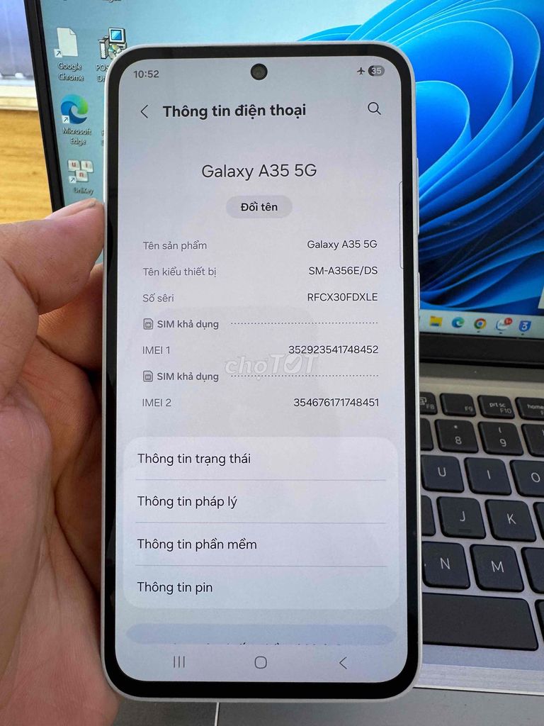 Samsung Galaxy A35 5G 8GB/128GB Trắng. Mua bán Điện thoại tại Quận 6 Tp Hồ Chí Minh được đăng bởi QUỐC THIÊN BÁN GÓP 0 ĐỒNG  hình 1