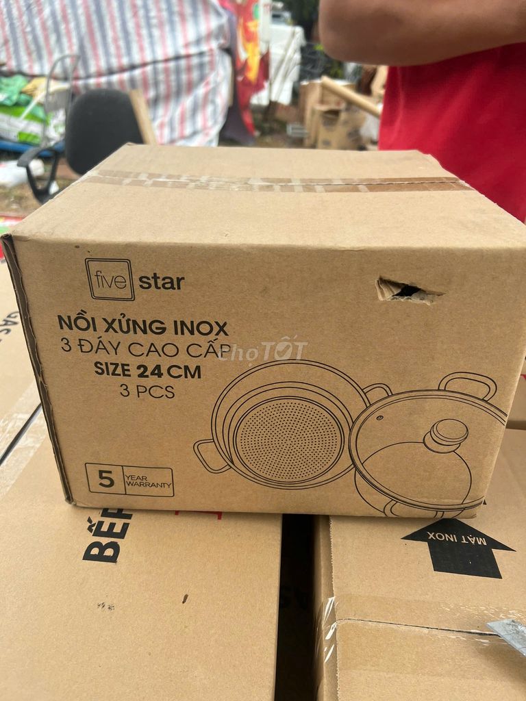 Bộ nồi xửng inox 3 đáy nắp kính 24cm Fivestar. Mua bán Dụng cụ nhà bếp tại Quận 12 Tp Hồ Chí Minh được đăng bởi Kho gia dụng HCM hình 1