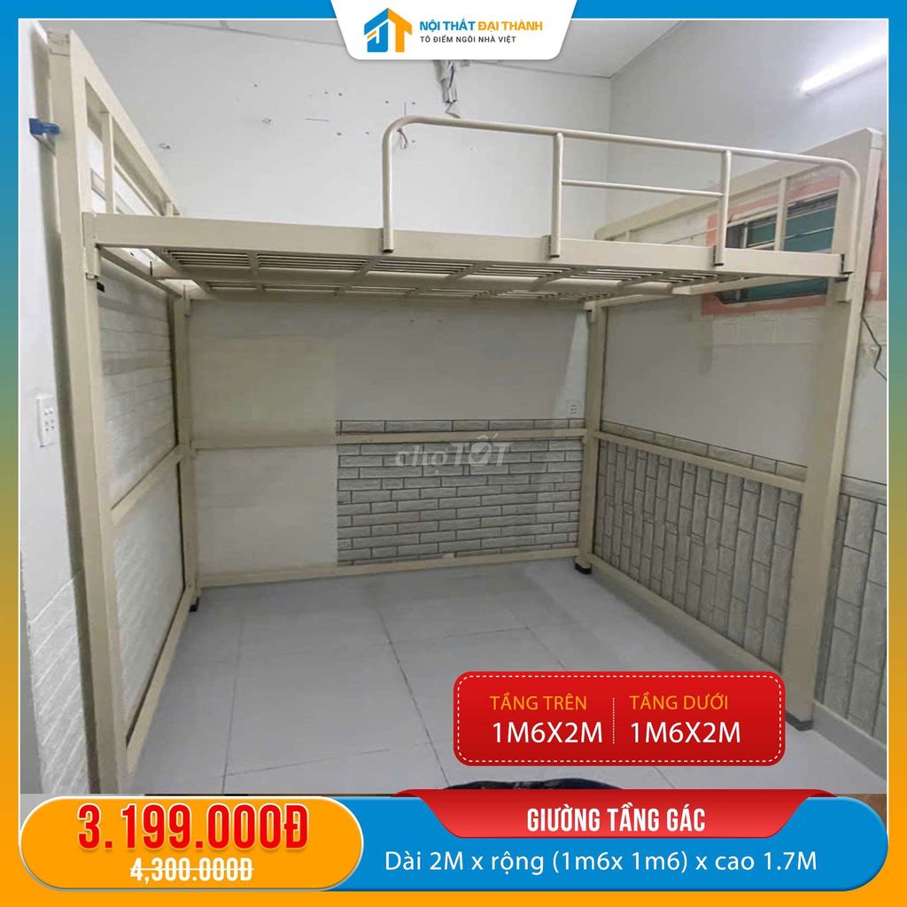 Giường sắt 1 tầng trên Cao1M6X2M Cứng CápTiện Lợi. Mua bán Giường, chăn ga gối nệm tại Quận Tân Phú Tp Hồ Chí Minh được đăng bởi NỘI THẤT ĐẠI THÀNH hình 1