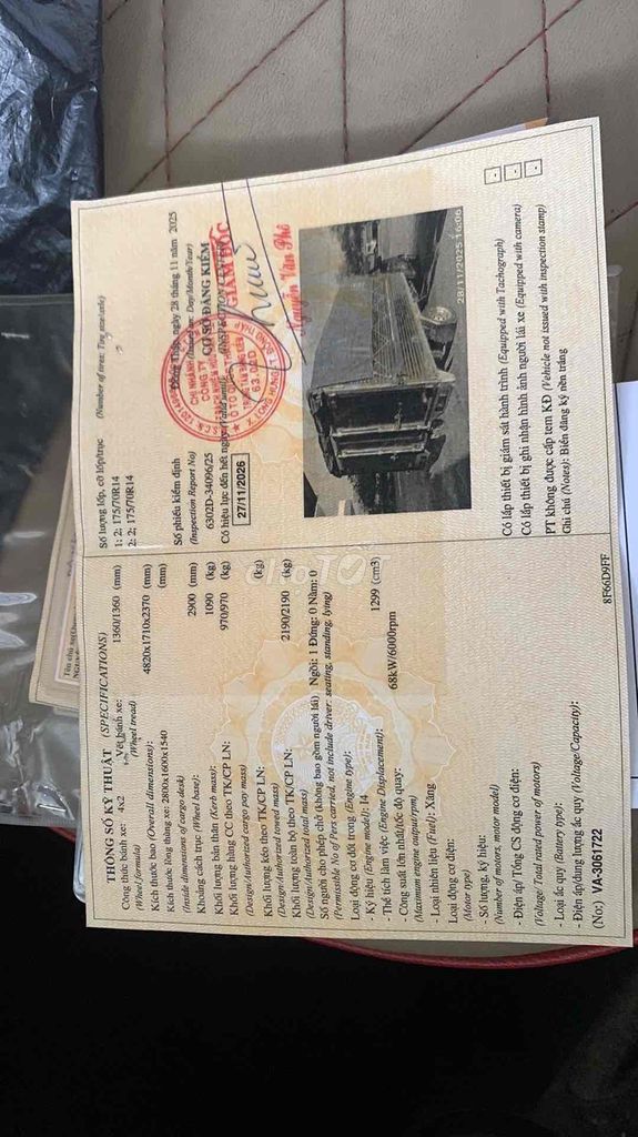 TERACO TERA 100-MB1 2019 kiểm 28/11/26. Mua bán Xe tải, xe ben tại Huyện Châu Thành Bến Tre được đăng bởi nguyen van trung hình 9