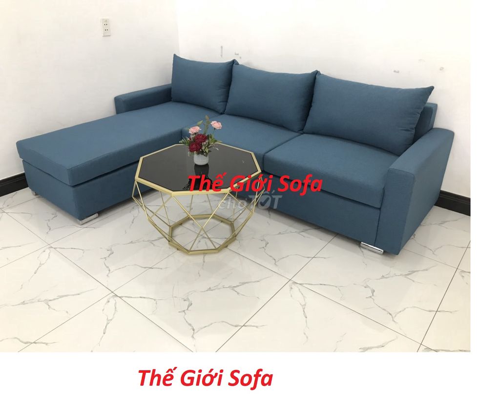 Bộ ghế sofa góc L màu xanh giá rẻ ở Hồ Chí Minh SG