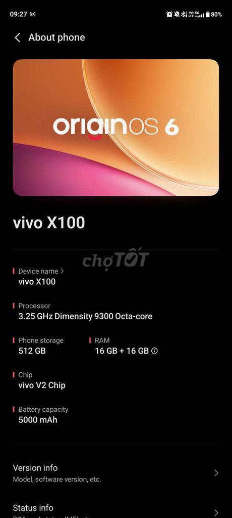 Vivo X100 16GB/512GB. Mua bán Điện thoại tại Thị xã Tân Uyên Bình Dương được đăng bởi Tran Le Anh Tu hình 1