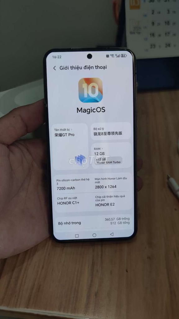 Honor GT Pro 12-512GB Đen 99% mới. Mua bán Điện thoại tại Huyện Hóc Môn Tp Hồ Chí Minh được đăng bởi Trí Lê hình 1