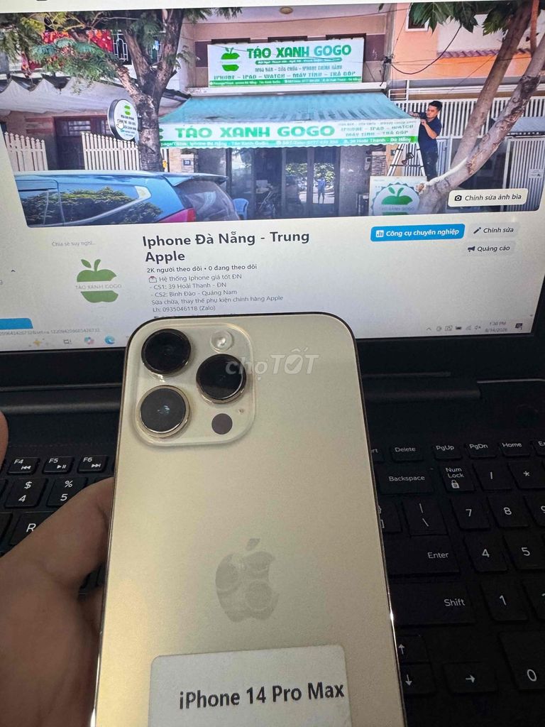 Apple iPhone 14 Pro Max 256GB Vàng Đã sử dụng. Mua bán Điện thoại tại Quận Ngũ Hành Sơn Đà Nẵng được đăng bởi Nguyễn Hữu Trung hình 1