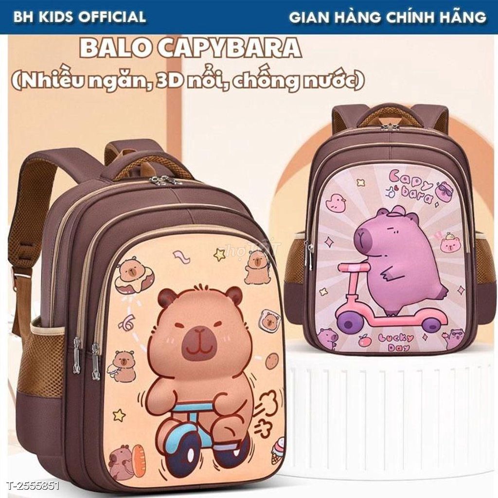 Balo Capybara hoạt hình 3D nổi cấp 1 - CH183. Mua bán Túi xách tại Quận 3 Tp Hồ Chí Minh được đăng bởi Siêu thị Anh Tú 68   hình 1