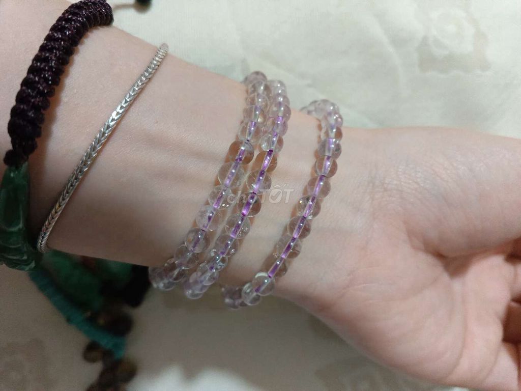 Vòng tay nữ đá thạch anh Tím nhạt. Mua bán Phụ kiện thời trang khác tại Quận 12 Tp Hồ Chí Minh được đăng bởi Cam  hình 1