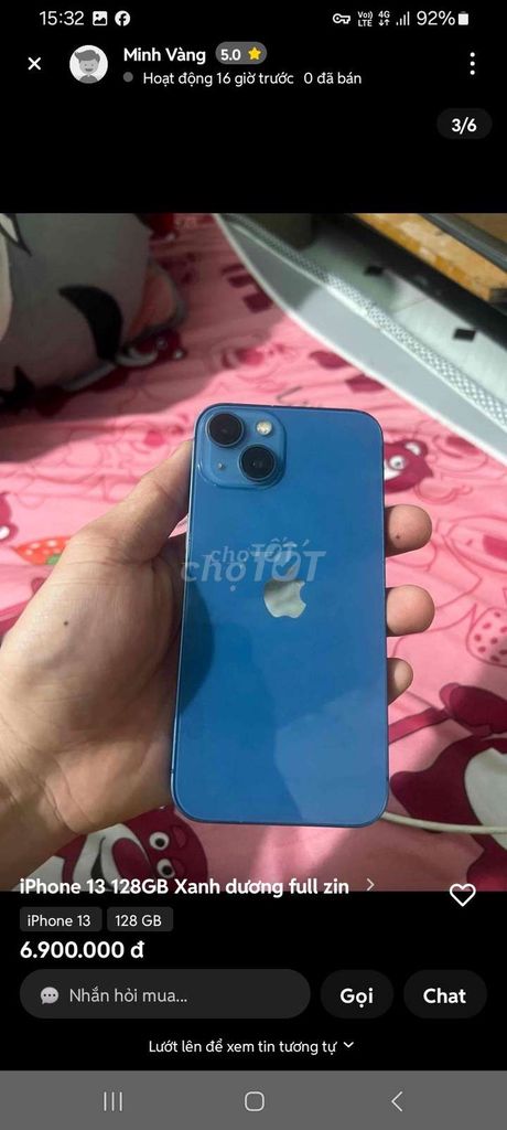Apple iPhone 13 128GB Xanh dương 71%. Mua bán Điện thoại tại Thị xã Bến Cát Bình Dương được đăng bởi Huỳnh Nguyễn hình 1