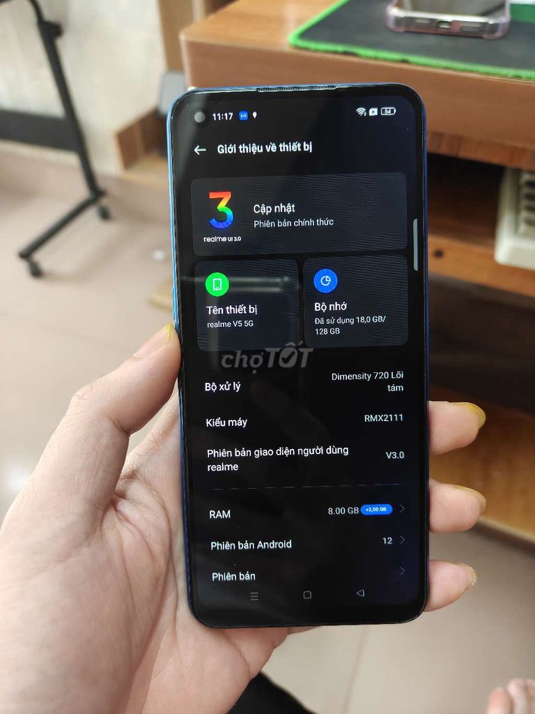 Realme V5 5G 8/128GB Xanh. Mua bán Điện thoại tại Quận Thanh Xuân Hà Nội được đăng bởi cửa hàng điện thoại giá rẻ hình 1