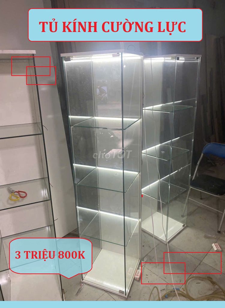 TỦ TRƯNG BÀY SẢN PHẨM 40X180X40CM KÍNH CƯỜNG LỰC. Mua bán Tủ, kệ gia đình tại Quận 12 Tp Hồ Chí Minh được đăng bởi  NỘI THẤT GIÁ XƯỞNG TPHCM hình 1