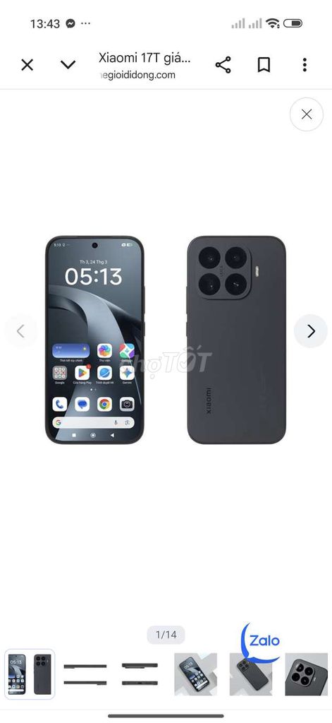 Xiaomi 17T 512GB Đen. Mua bán Điện thoại tại Huyện Thường Tín Hà Nội được đăng bởi Lê văn Tuất hình 1