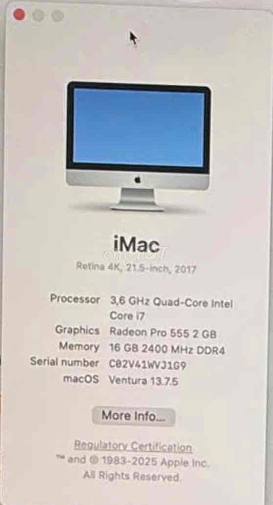 Apple iMac Retina 4K 21.5 inch. Mua bán Máy tính để bàn tại Quận Hà Đông Hà Nội được đăng bởi LLA681Smart hình 1