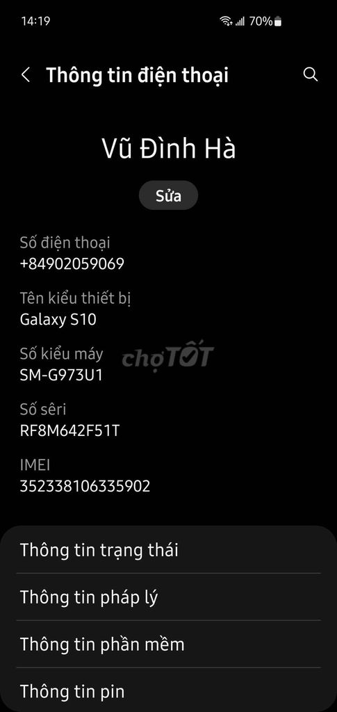 Samsung Galaxy S10 128GB Mỹ. Mua bán Điện thoại tại Quận 1 Tp Hồ Chí Minh được đăng bởi CH High Win hình 1
