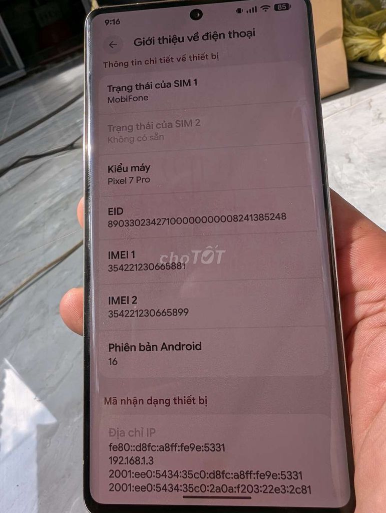 Google Pixel 7 Pro Xám Đã sử dụng. Mua bán Điện thoại tại Huyện Thanh Bình Đồng Tháp được đăng bởi đỗ khanh hình 1