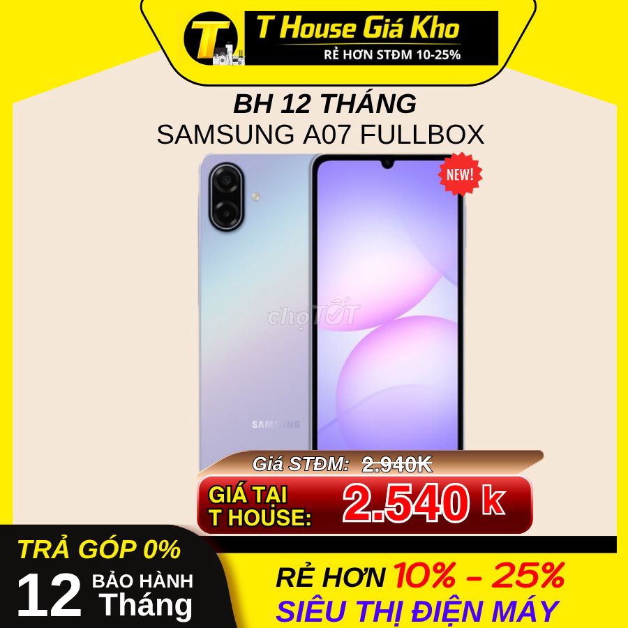 Samsung A07 Fullbox Mới 100% Chính Hãng Nguyên Siu. Mua bán Điện thoại tại Quận Bình Thạnh Tp Hồ Chí Minh được đăng bởi T HOUSE GIÁ KHO hình 1