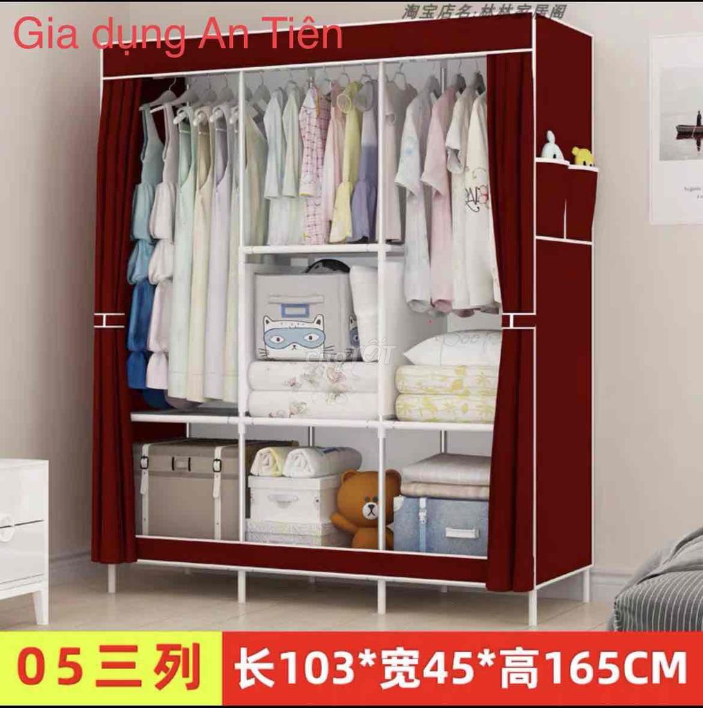 Tủ quần áo lắp ráp 3 buồng 8 ngăn