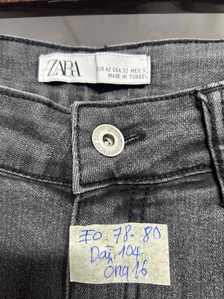 Quần jean nam Zara Cotton EUR 42. Mua bán Quần áo tại Quận Gò Vấp Tp Hồ Chí Minh được đăng bởi ĐỒ SI HIỆU CHÍNH HÃNG hình 1
