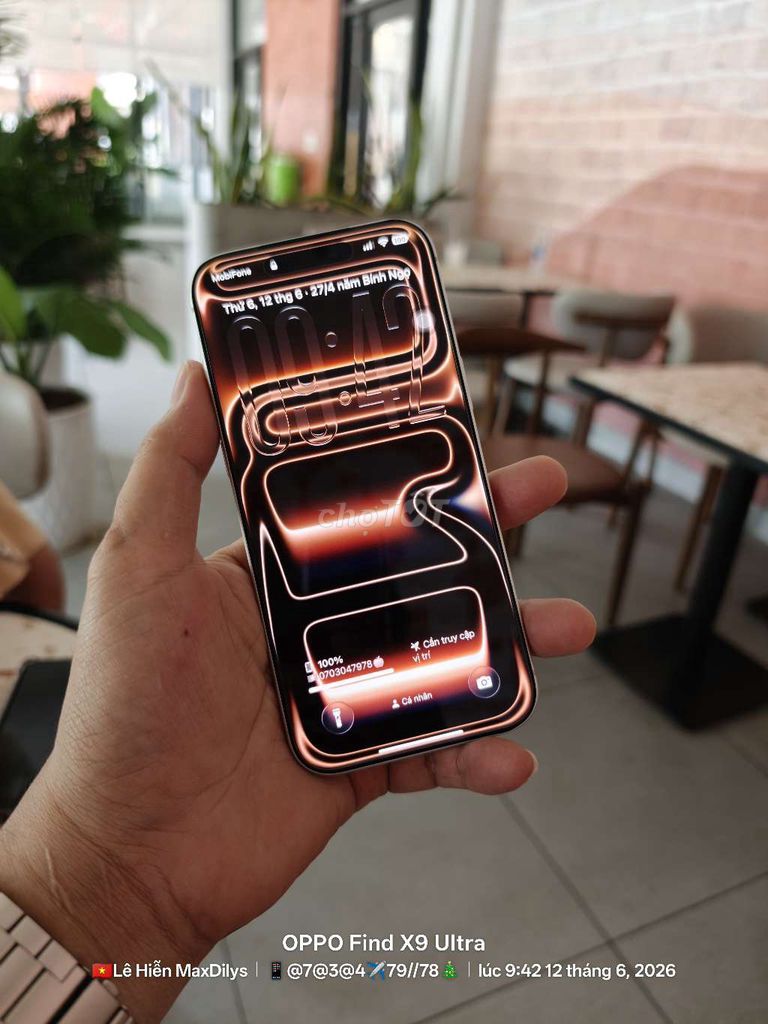 iPhone 17 PM 256GB Bạc pin 100 VN,  BH 11/2026. Mua bán Điện thoại tại Thành phố Mỹ Tho Tiền Giang được đăng bởi LH Max Dilys hình 1