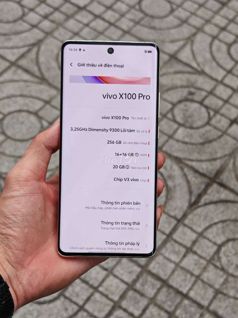 vivo x100 pro ram 16/256 gb Fulbox đủ phụ kiện