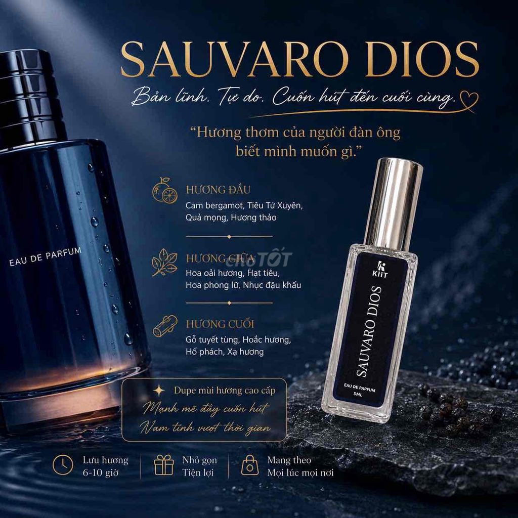 Nước hoa Sauvaro Dios Nam 5ml. Mua bán Nước hoa tại Quận 7 Tp Hồ Chí Minh được đăng bởi Nguyễn thúy hình 1