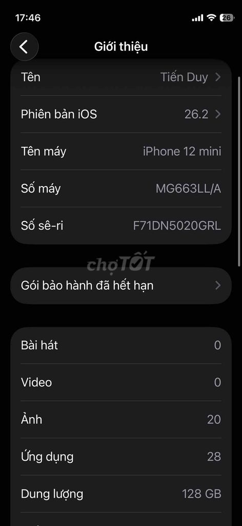 iphone 12 mini lock. Mua bán Điện thoại tại Quận 7 Tp Hồ Chí Minh được đăng bởi bxnnccnb hình 1