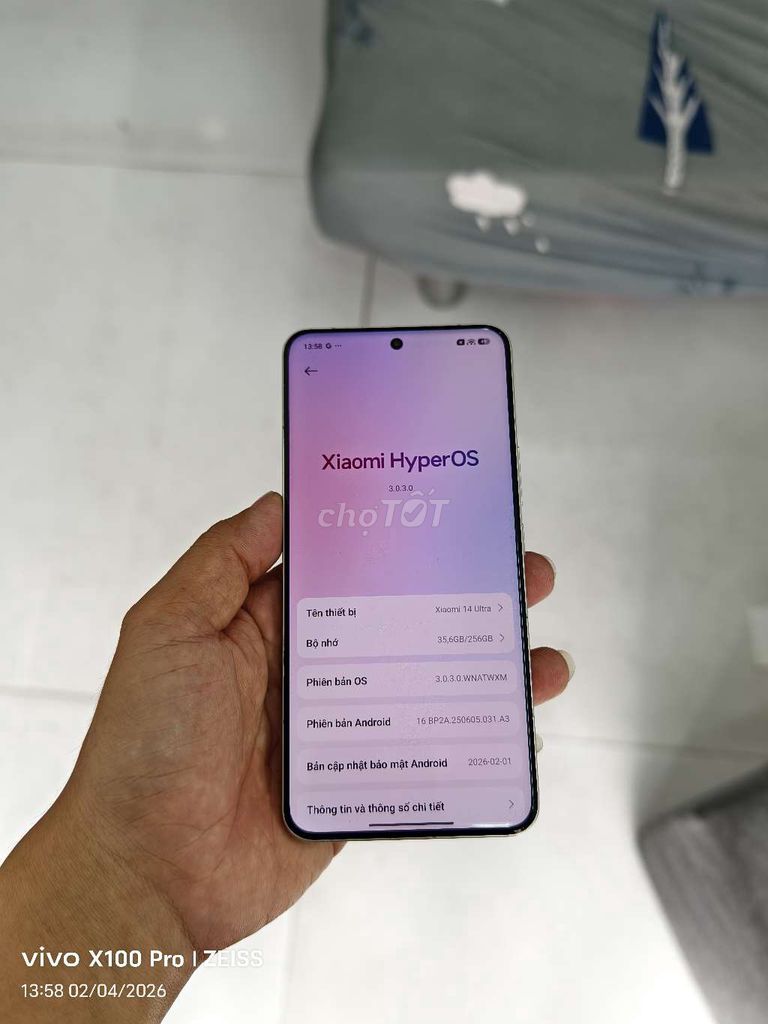 Xiaomi 14 Ultra 256GB Trắng Đã dùng. Mua bán Điện thoại tại Quận Bình Tân Tp Hồ Chí Minh được đăng bởi Trân Trần hình 1