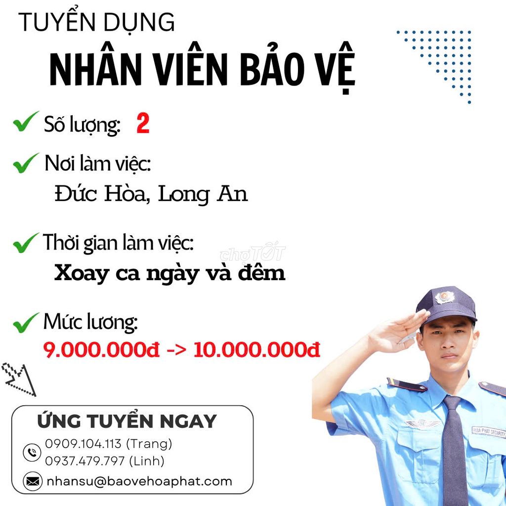 BẢO VỆ CA 24/24 TẠI LONG AN