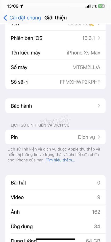 Apple iPhone Xs Max 64GB Đã dùng. Mua bán Điện thoại tại Quận Hai Bà Trưng Hà Nội được đăng bởi người dùng hình 1