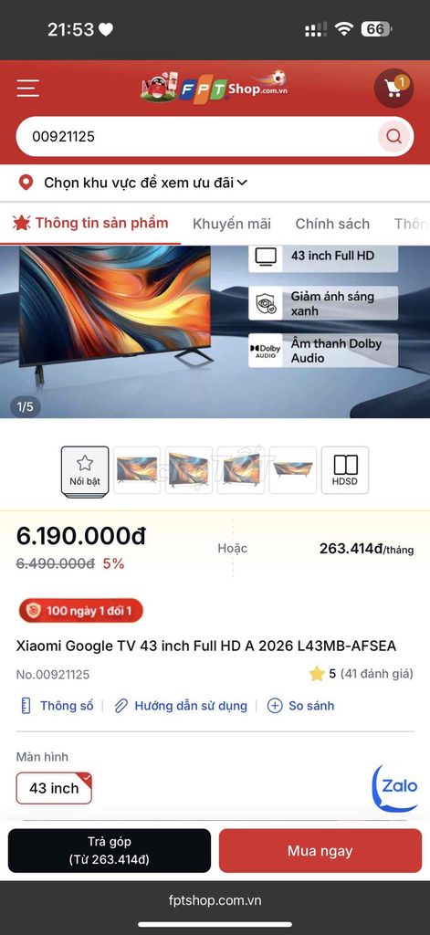 Tivi Xiaomi Google TV A 2026 L43MB-AFSEA. Mua bán Tivi, Âm thanh tại Thành phố Buôn Ma Thuột Đắk Lắk được đăng bởi Trà hình 1