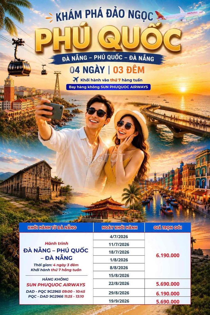 Tour Phú Quốc 4N3Đ Đà Nẵng Sun PhuQuoc. Du lịch tại Quận Hải Châu Đà Nẵng được đăng bởi Trần Quốc Luân hình 1