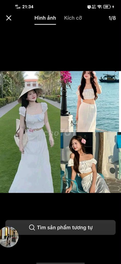 Set váy đi biển Nữ Vải Trắng Size S. Mua bán Quần áo tại Quận Hai Bà Trưng Hà Nội được đăng bởi Nguyễn Linh hình 1