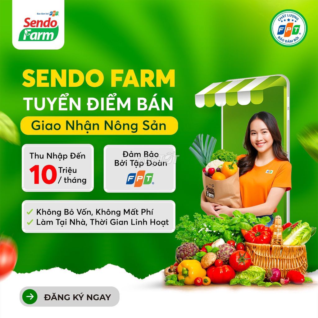 SendoFarm tuyển đối tác giao nhận làm việc tại nhà