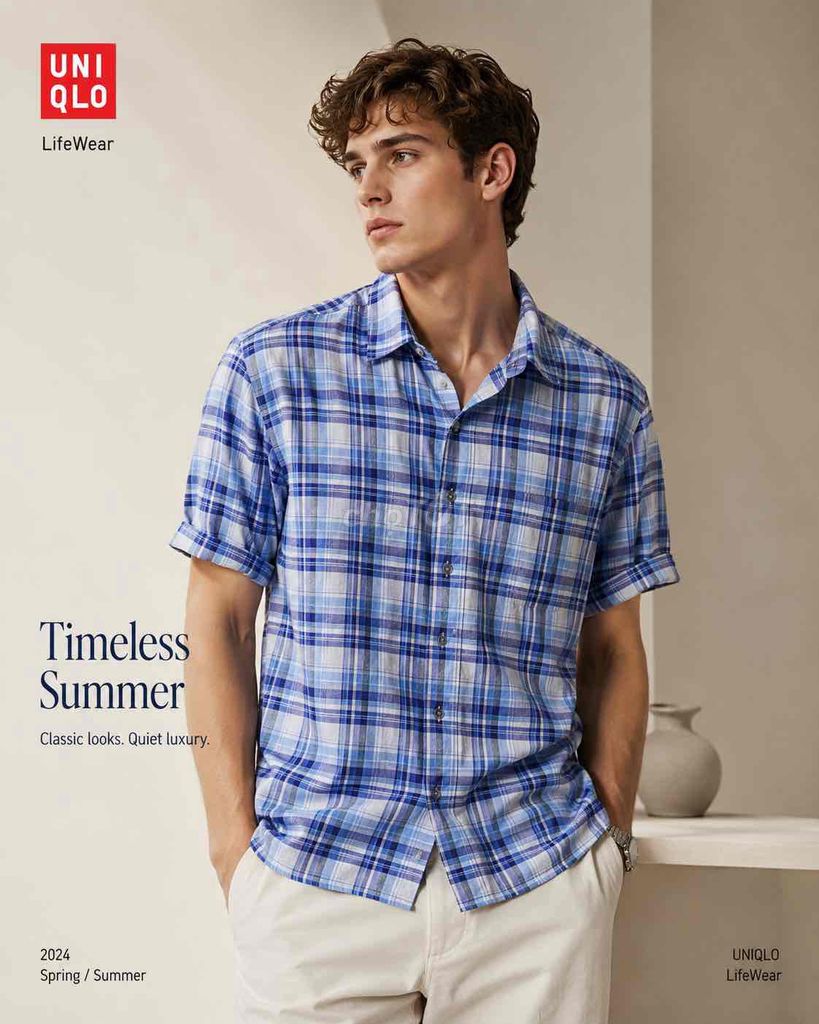 Áo sơ mi Uniqlo Cotton Linen Nam L/XL. Mua bán Quần áo tại Huyện Hàm Tân Bình Thuận được đăng bởi 2hand LCT hình 1