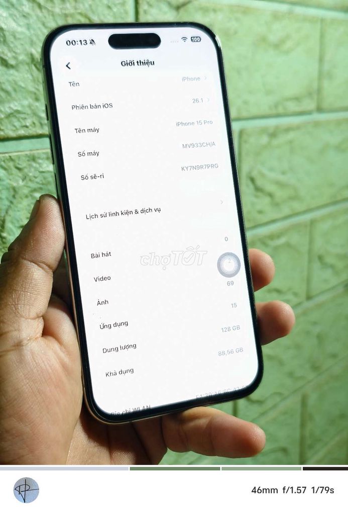 Apple iPhone 15 Pro 128GB Xám. Mua bán Điện thoại tại Quận Bình Tân Tp Hồ Chí Minh được đăng bởi Thanh lý đồ cầm hết hạn hình 1