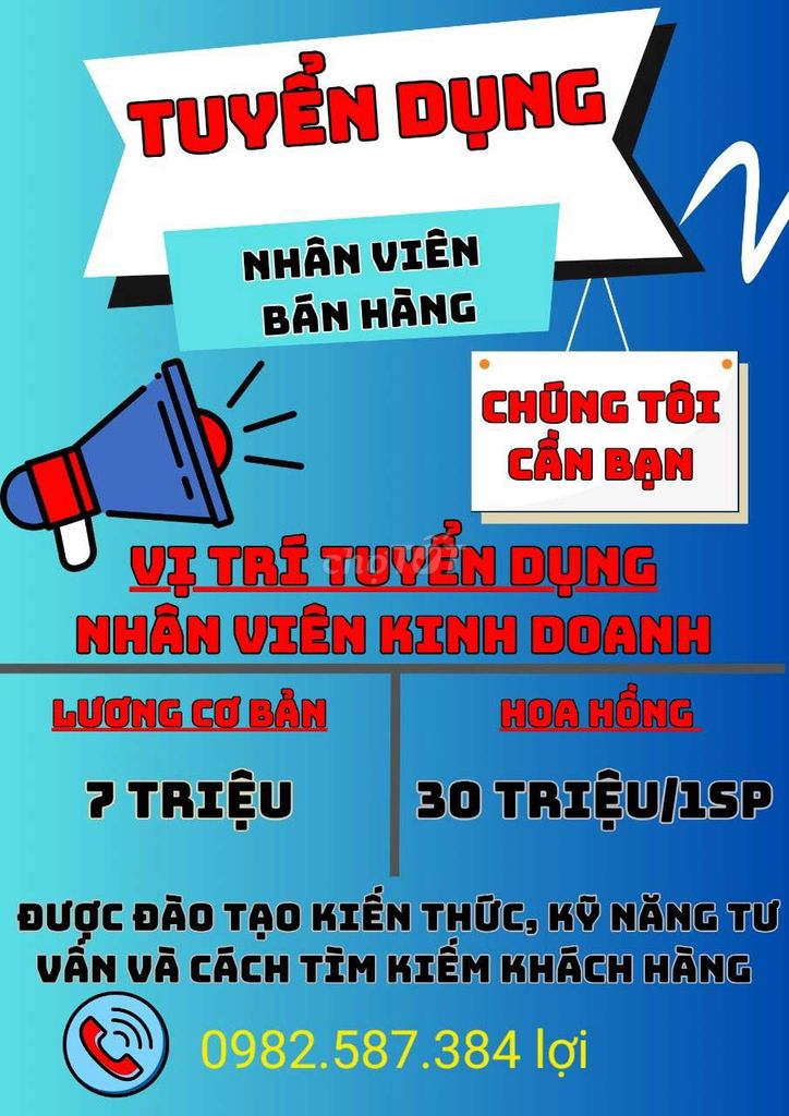 Cần Tiển Nhân Viên Kinh Doanh