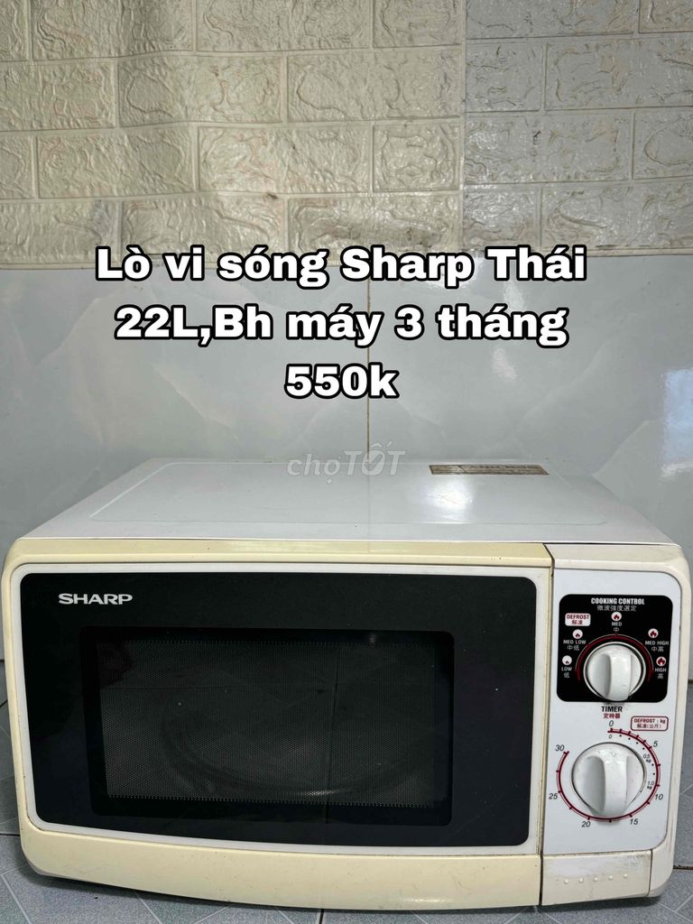 Lò vi sóng Sharp thái 22L .Bh máy 3 tháng