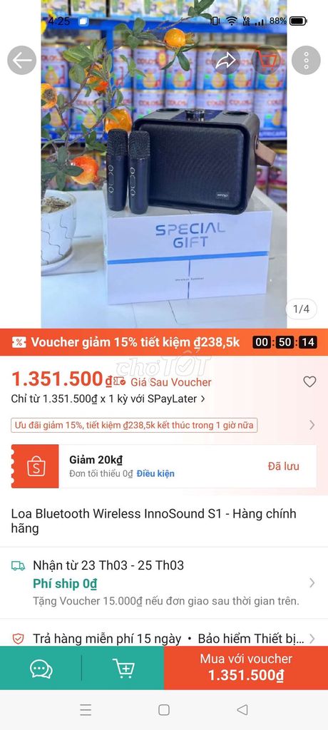 Loa Bluetooth InnoSound S1 Đen. Mua bán Tivi, Âm thanh tại Thành phố Mỹ Tho Tiền Giang được đăng bởi hao hình 1