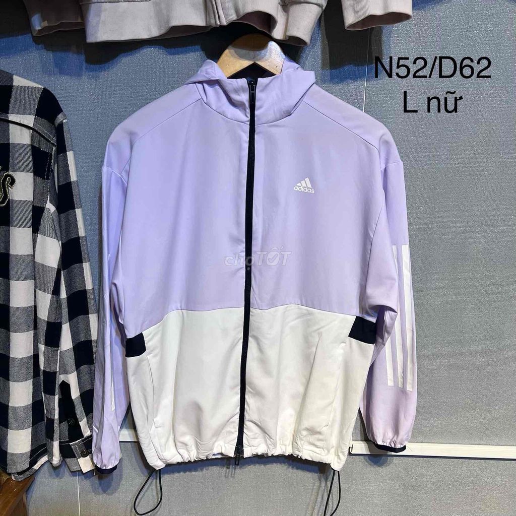 Áo khoác Adidas Nữ L Tím Trắng 1 lớp. Mua bán Quần áo tại Huyện Đức Trọng Lâm Đồng được đăng bởi Black 2hand  hình 1