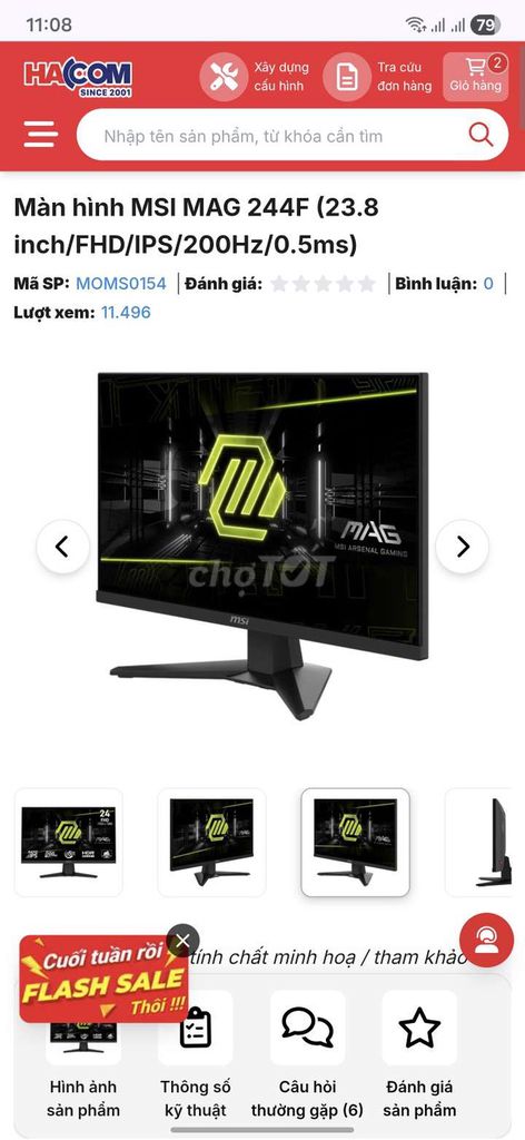 Màn hình MSI MAG 244F 23.8 inch. Mua bán Phụ kiện (Màn hình, Chuột...) tại Huyện An Dương Hải Phòng được đăng bởi Hồng Sơn hình 1
