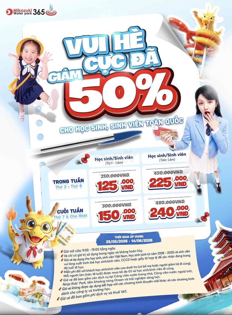 Vé công viên nước Mikazuki Water Park 365 Đà Nẵng. Du lịch tại Quận Cẩm Lệ Đà Nẵng được đăng bởi Linh Nguyễn hình 1