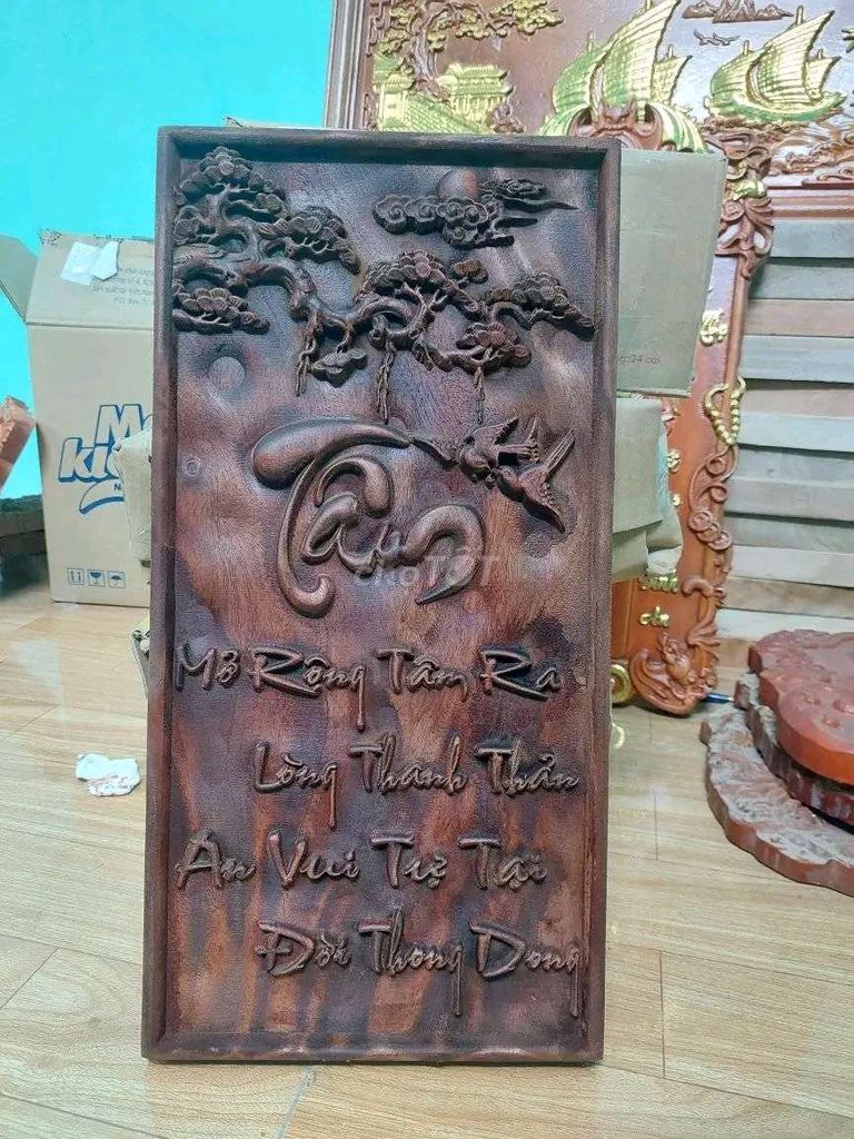 tranh gỗ chữ tâm. Mua bán Nội thất, đồ gia dụng khác tại Huyện Phú Xuyên Hà Nội được đăng bởi dương hồng ngoc  hình 1